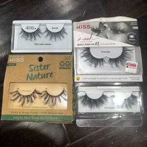 4 pair new KISS and Ardell False Eyelash fake lashes glam volume full reusable